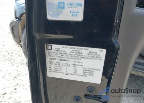 2004 Chevrolet Trailblazer Lt из США, поврежденный, VIN 1GNDT13S242224979